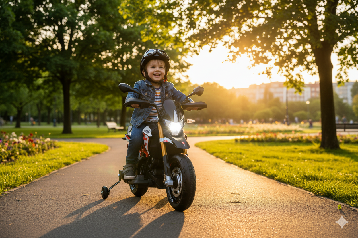 Moto Elettrica per Bambini 12V con Licenza Aprilia Dorsoduro Rossa...