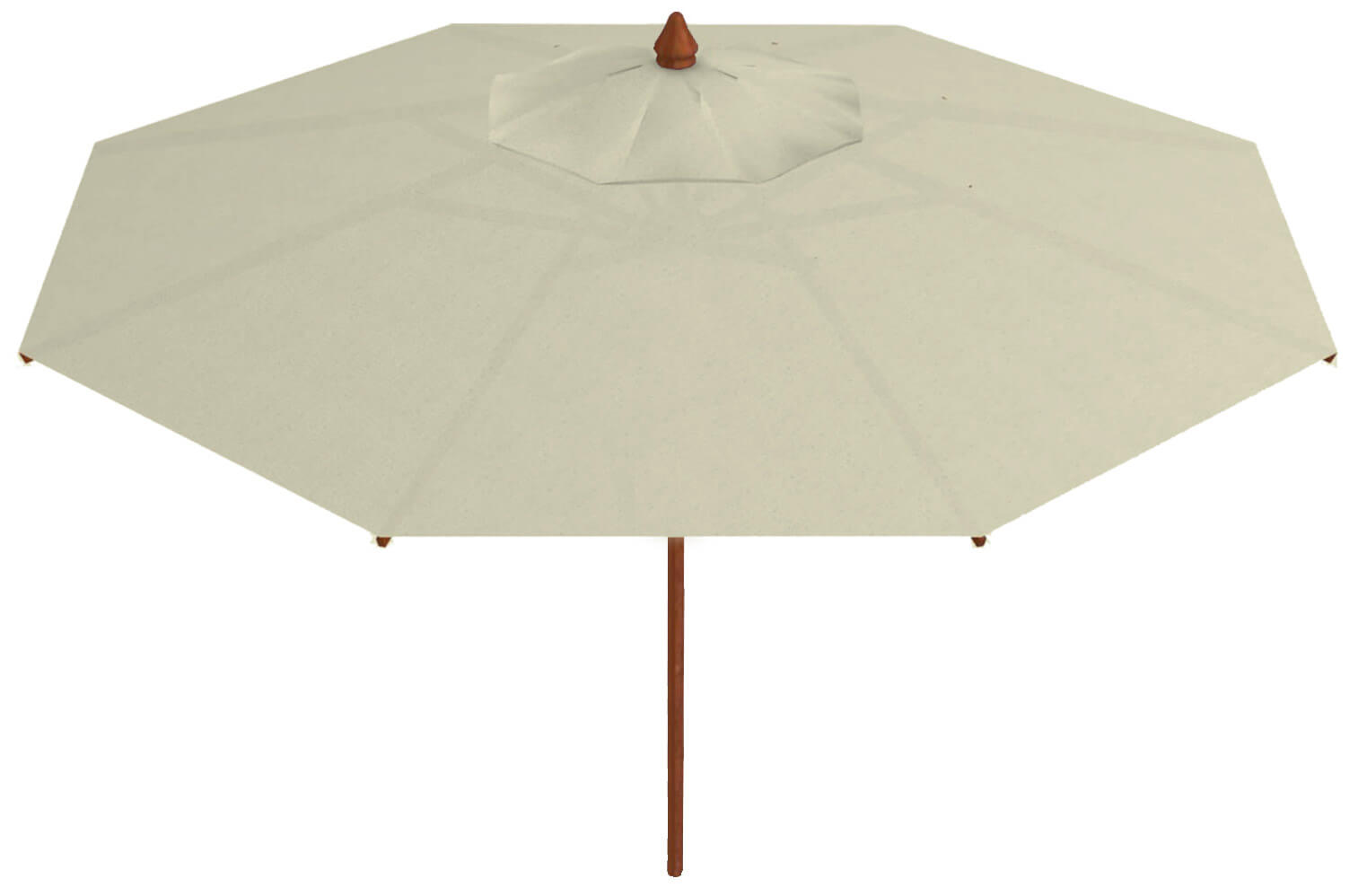 Ombrellone da Giardino Ø3,5 m Palo Ø48 mm in Legno Telo in Acrilico Danieli Havana Ecrù
