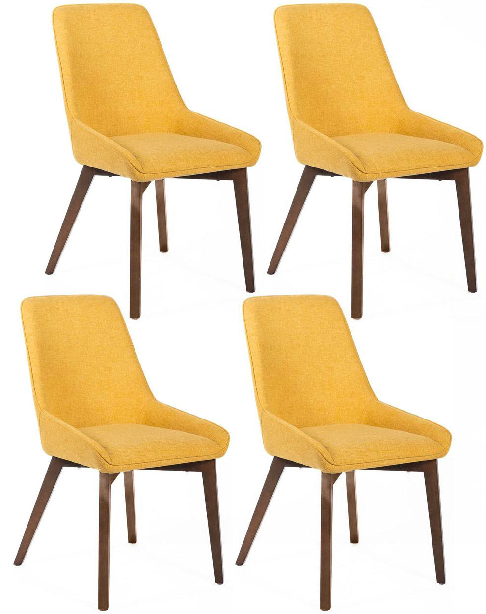 Image of Set 4 Sedie 62x49,5xH87 cm in Tessuto Vera Giallo
