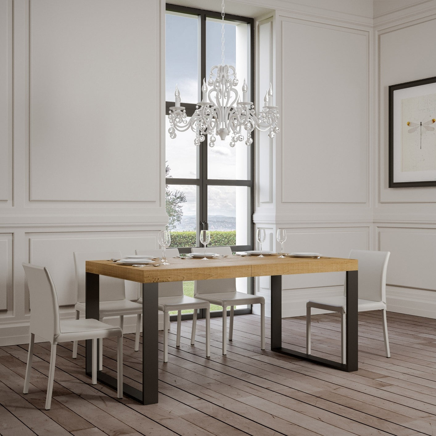 Tavolo Allungabile 180-440x90x77 cm Tecno Quercia Naturale...