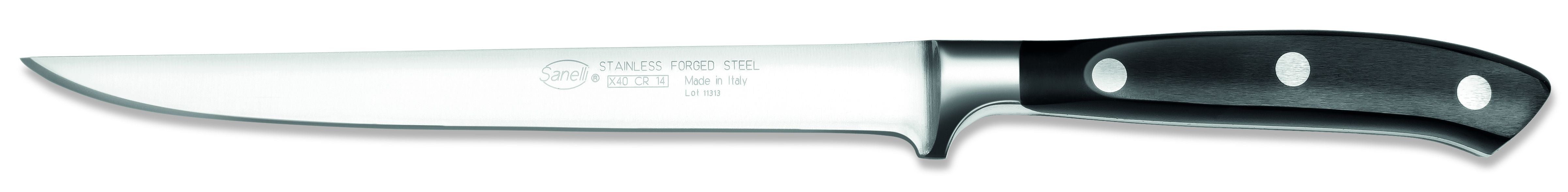 Image of Coltello per Filettare Pesce Professionale Lama 18 cm Forgiato Sanelli Ergoforge