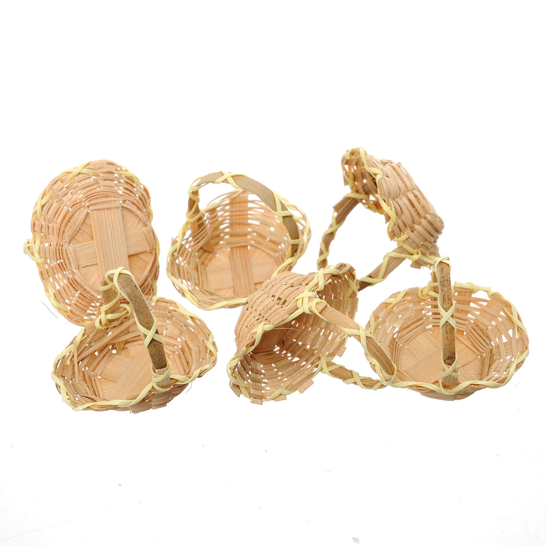 Set 4 Set 24 Cesti Mini in Materiale Naturale H 5 cm...