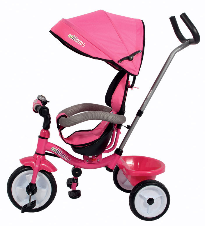 Triciclo a Spinta Seggiolino Reversibile per Bambini Miller Colibrino Rosa...