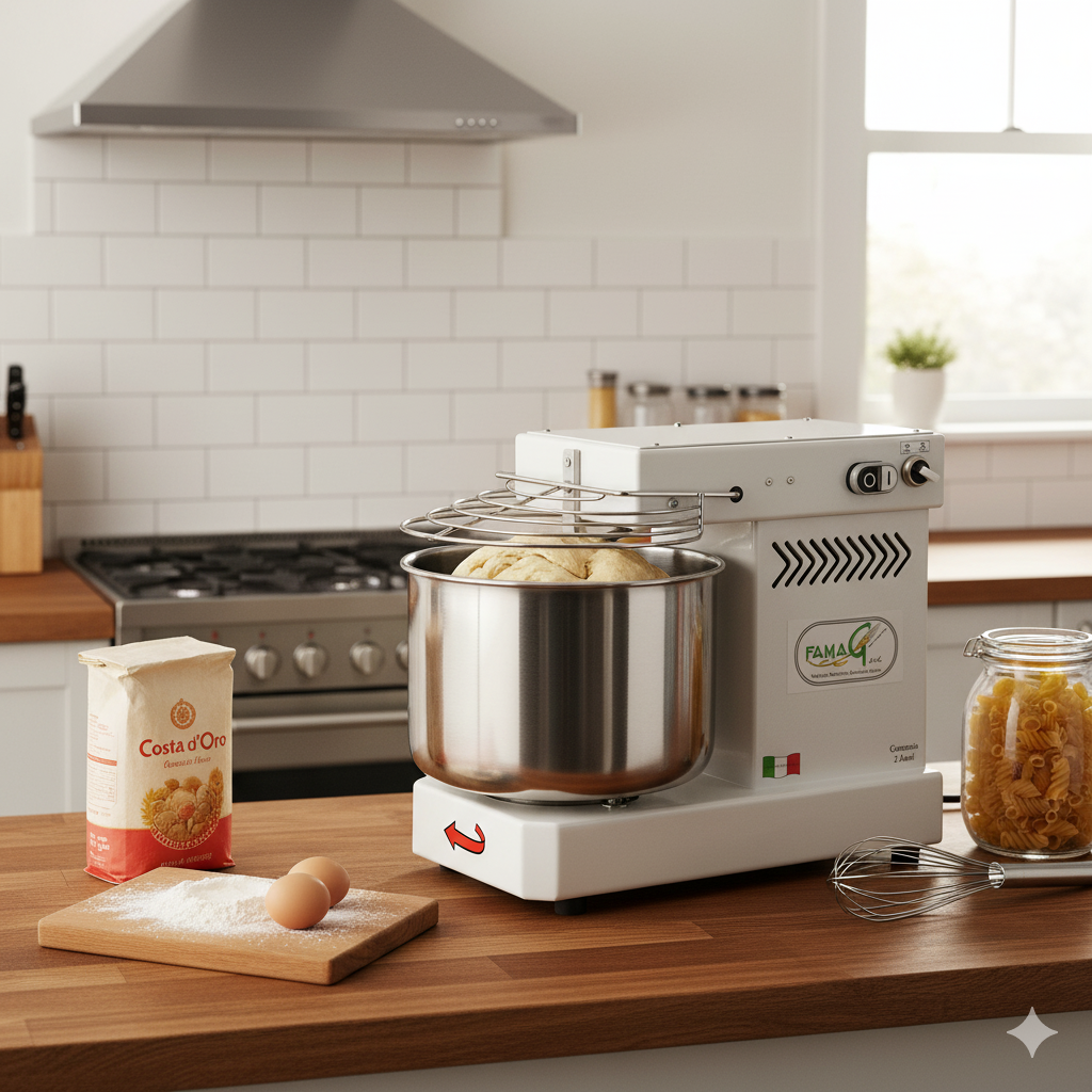 Impastatrice a Spirale Testa Fissa 8Kg 350W Famag IM8/230 10 Velocità...