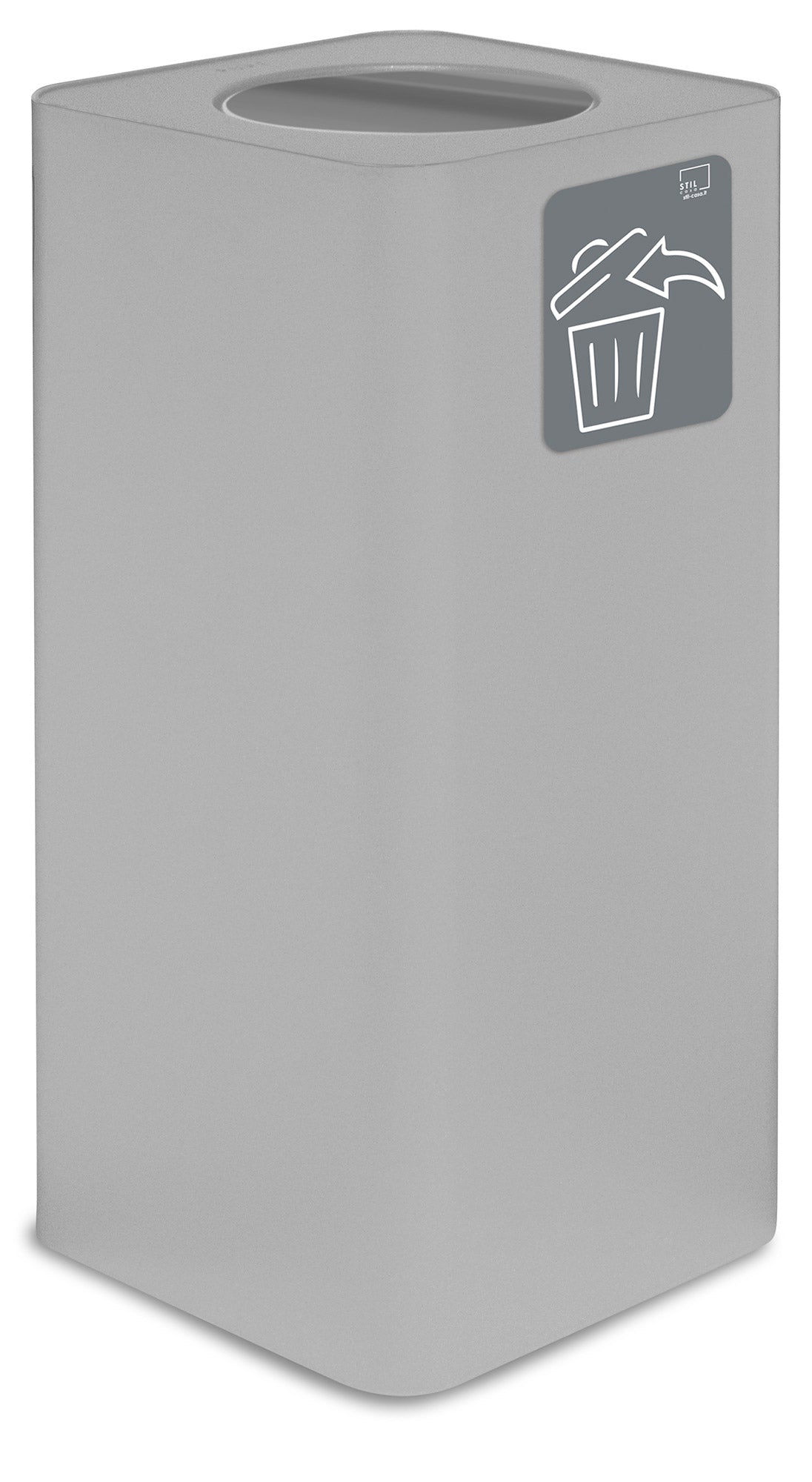 Pattumiera Per Raccolta Rifiuti 38x38xh80 cm In Acciaio Verniciato con Coperchio Basculante Bianco...