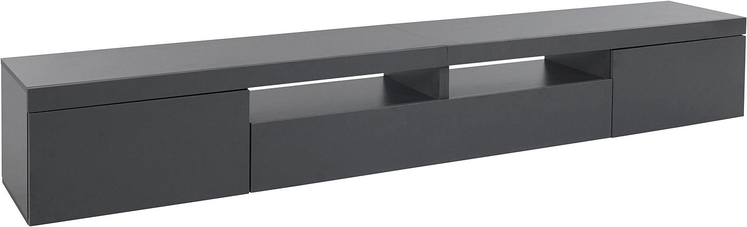Mobile Tv 3 Ante e Ripiano a Giorno 240x40x35 cm Essential 2A 1R Grigio Antracite Opaco  