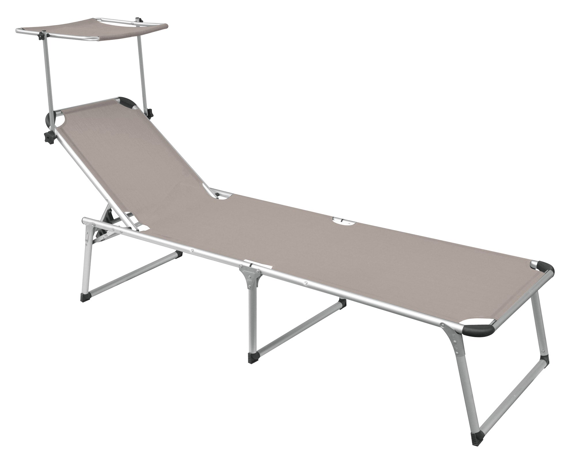 Set 2 Lettini Prendisole da Giardino Pieghevole 220x59x39 cm in Alluminio e Textilene Tortora...