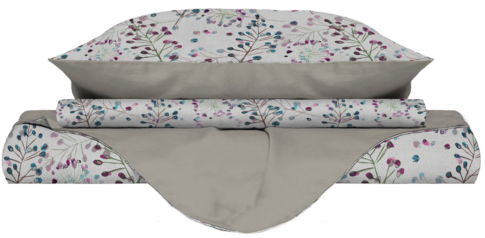 Copripiumino Matrimoniale Double Face con Federe Stampato Flor