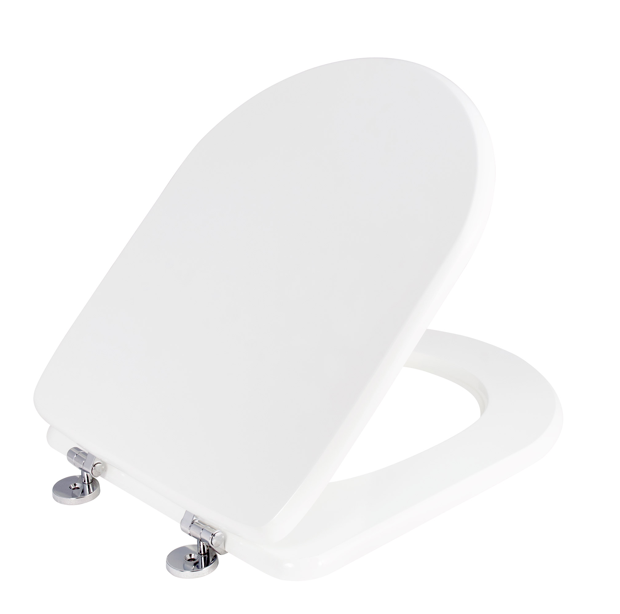 Copriwater Universale 35,3x2,9x43,3 cm in MDF Cerniere in Metallo Cromato Alpina Bianco Lucido
