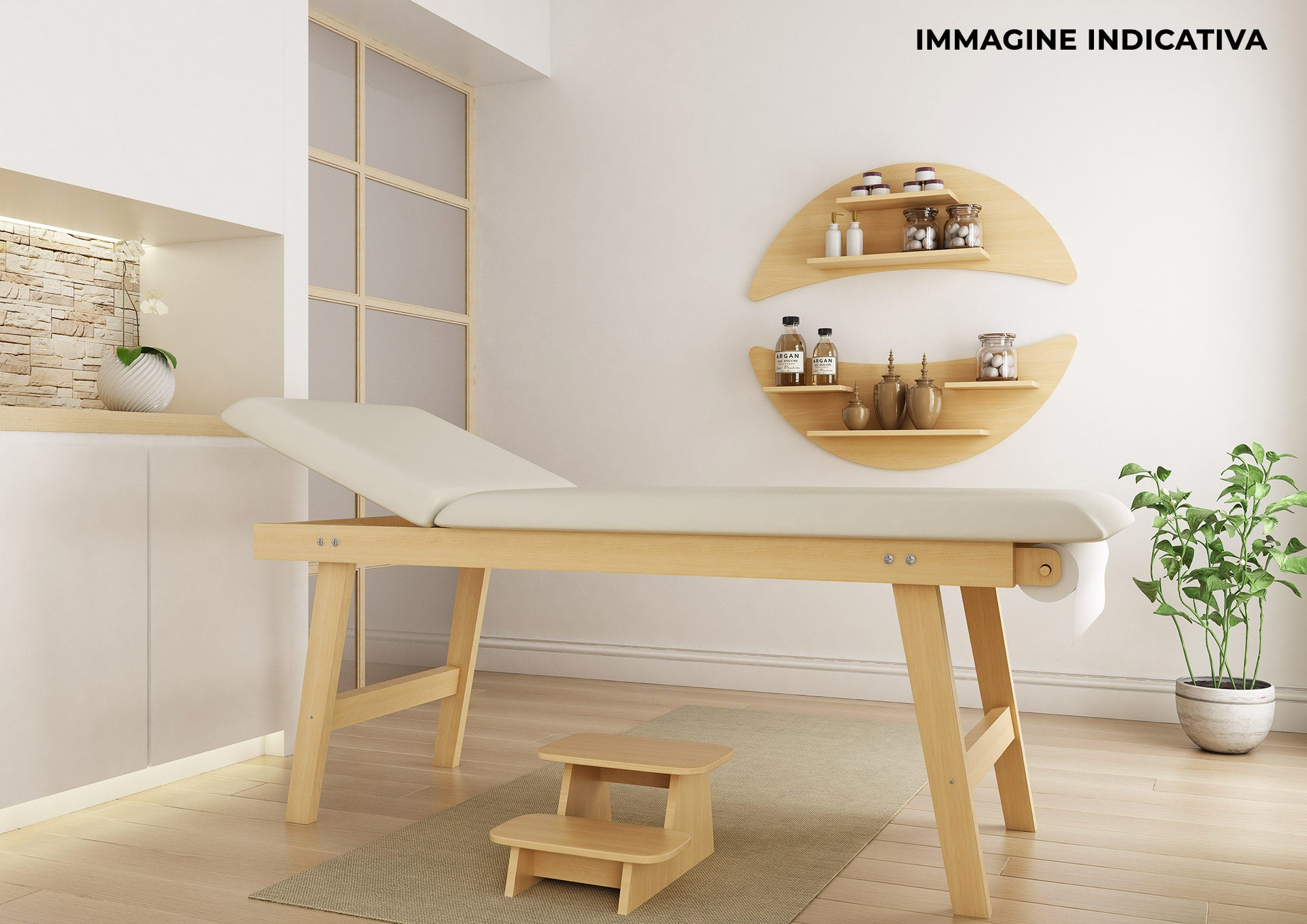 Lettino da Massaggio Visita Fisioterapia Fisso 2 Sezioni 190x70x75 cm 200Kg Beige...