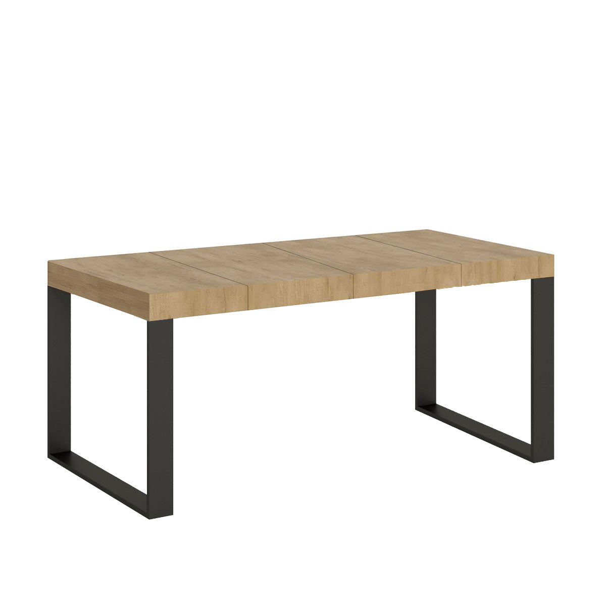 Tavolo Allungabile 90-246x90x77 cm Tecno Premium Quercia Natura Telaio Antracite