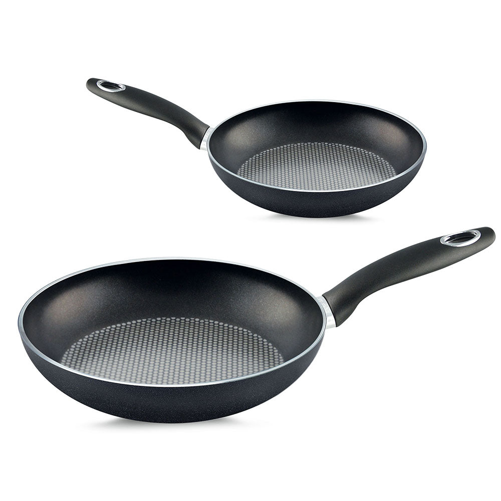 Image of Set 2 Padelle Ø 24-28 cm Antiaderente Induzione Silex Collection Nero
