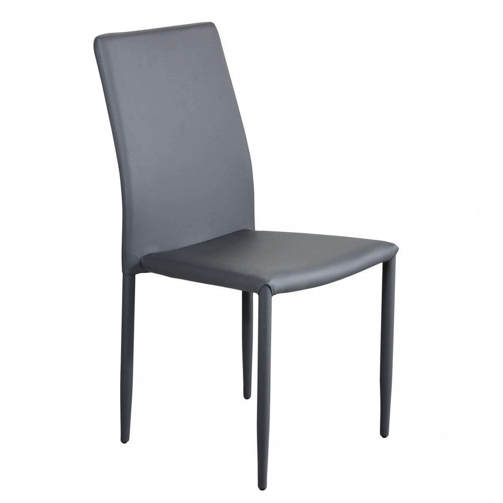 Image of Sedia Cammie 41x50x91 h cm in Similpelle Grigio scuro