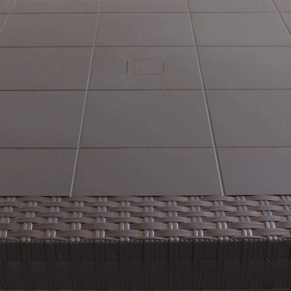 Tavolo Dallas 80x80x74 h cm in Wicker Marrone...