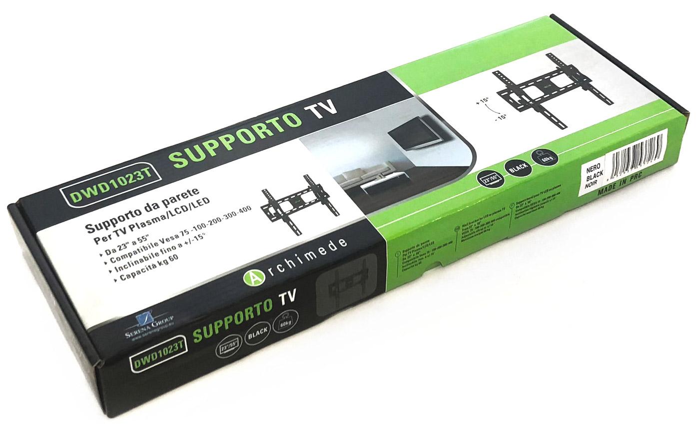 Supporto Inclinabile da Parete per TV 23-55 Pollici Max 60Kg Tosini DWD1023T...