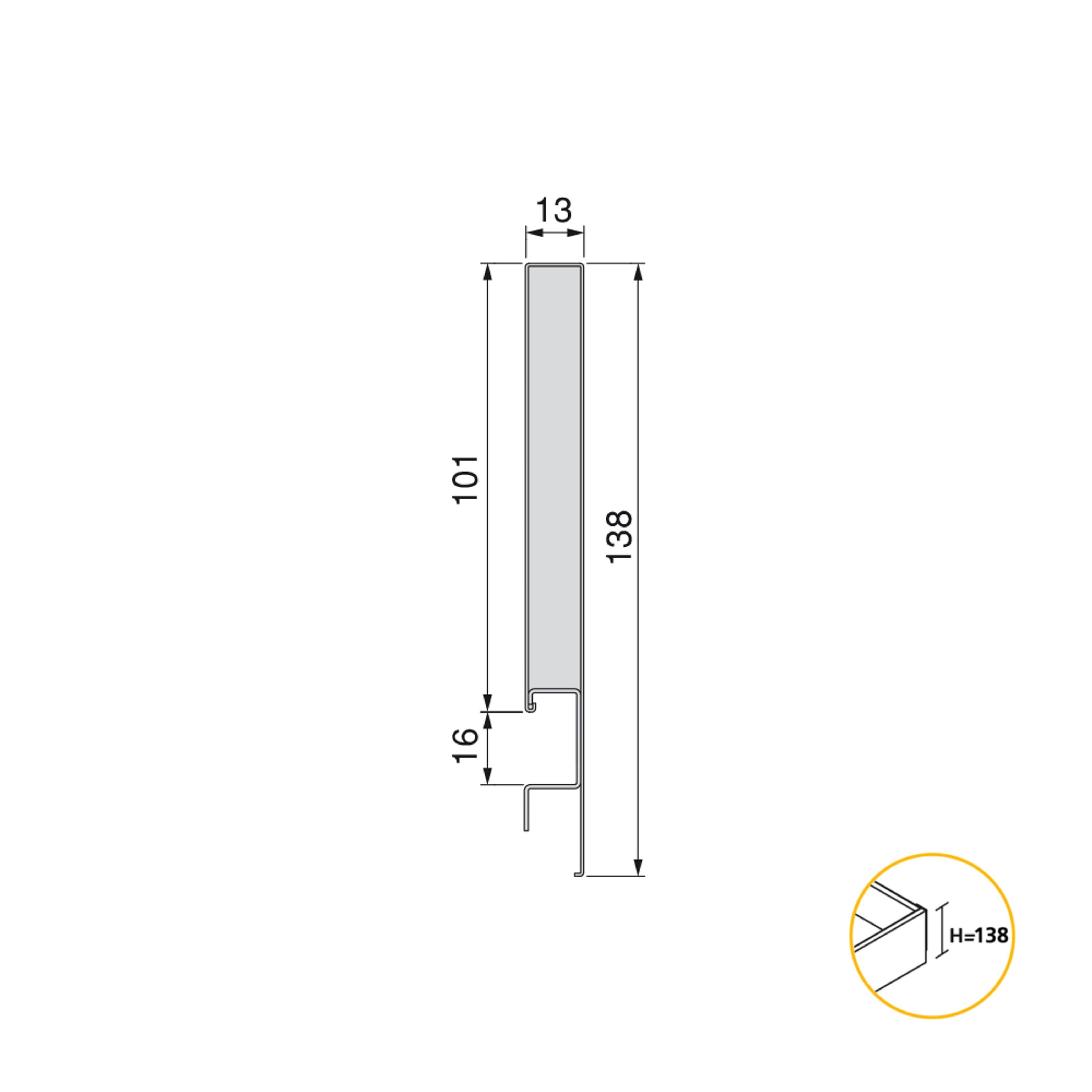 Cassetto Esterno Concept 30 Kg H138 mm P 500 Grigio Antracite Acciaio Emuca...