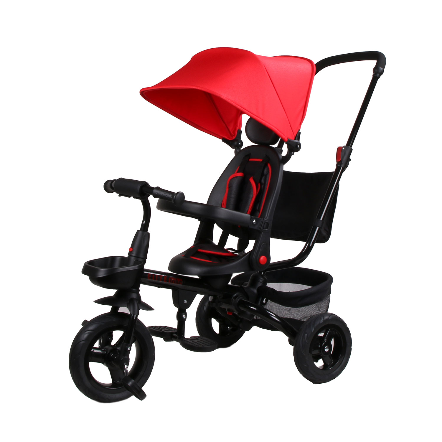 Image of Triciclo My Way Passeggino per Bambini 105,5x52x99 cm Pieghevole Seggiolino Girevole Rosso