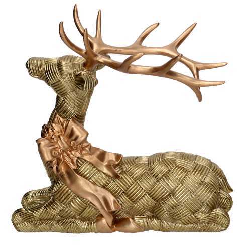 Renna resina seduta oro cm 24,8x12,5xh24,6...