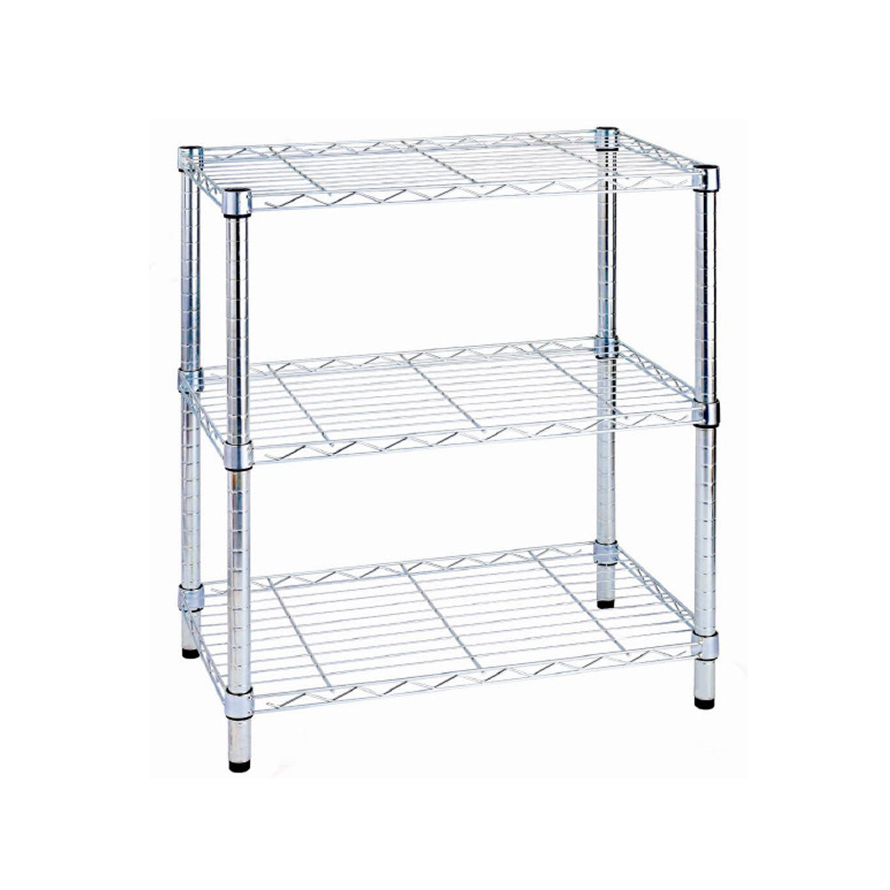 Image of Scaffale in Acciaio Cromato 3 Ripiani 60x35x90 cm Fadi