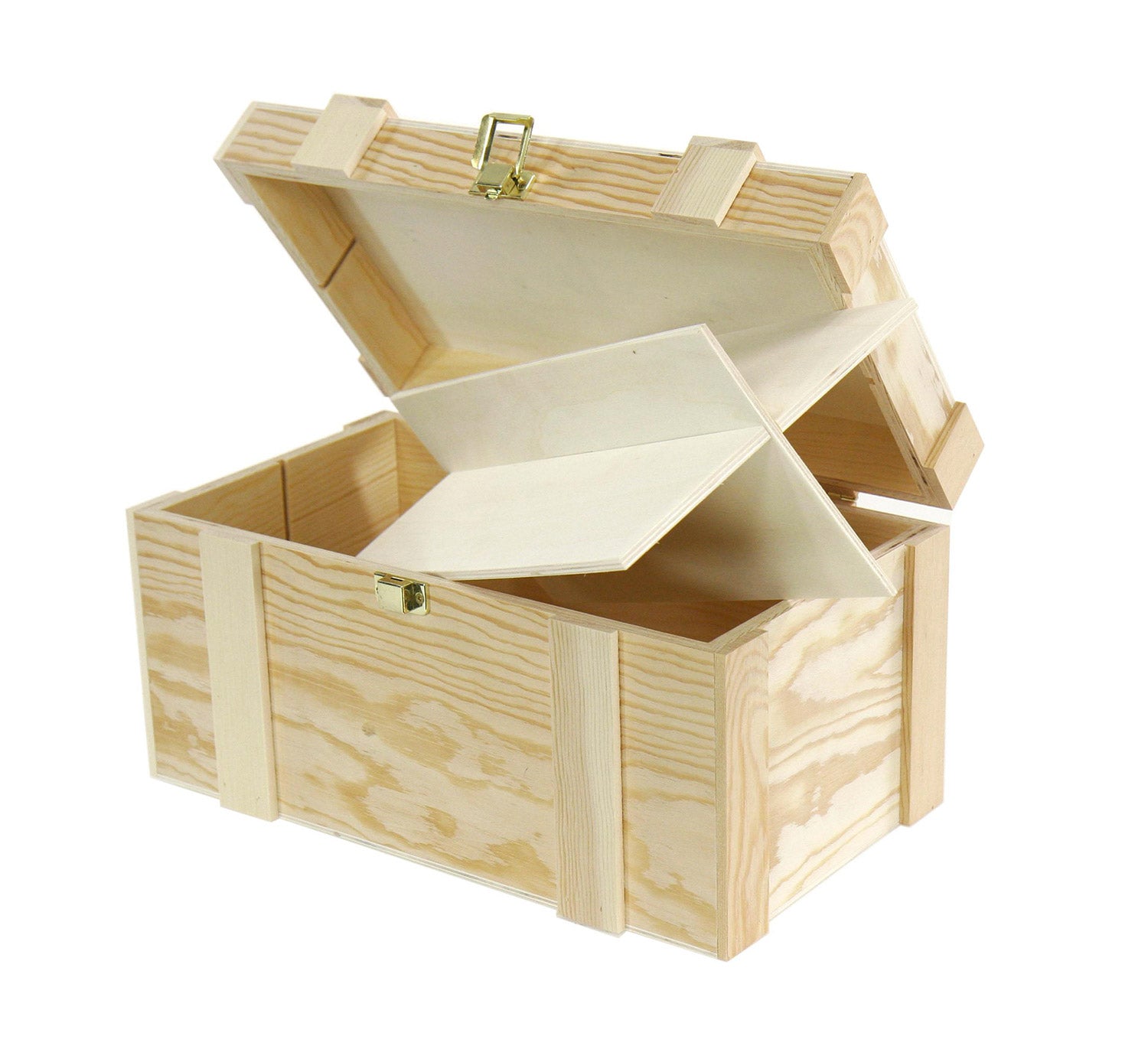 Cassetta portabottiglie 2+2 Posti in pino naturale cm 37x21xh19...