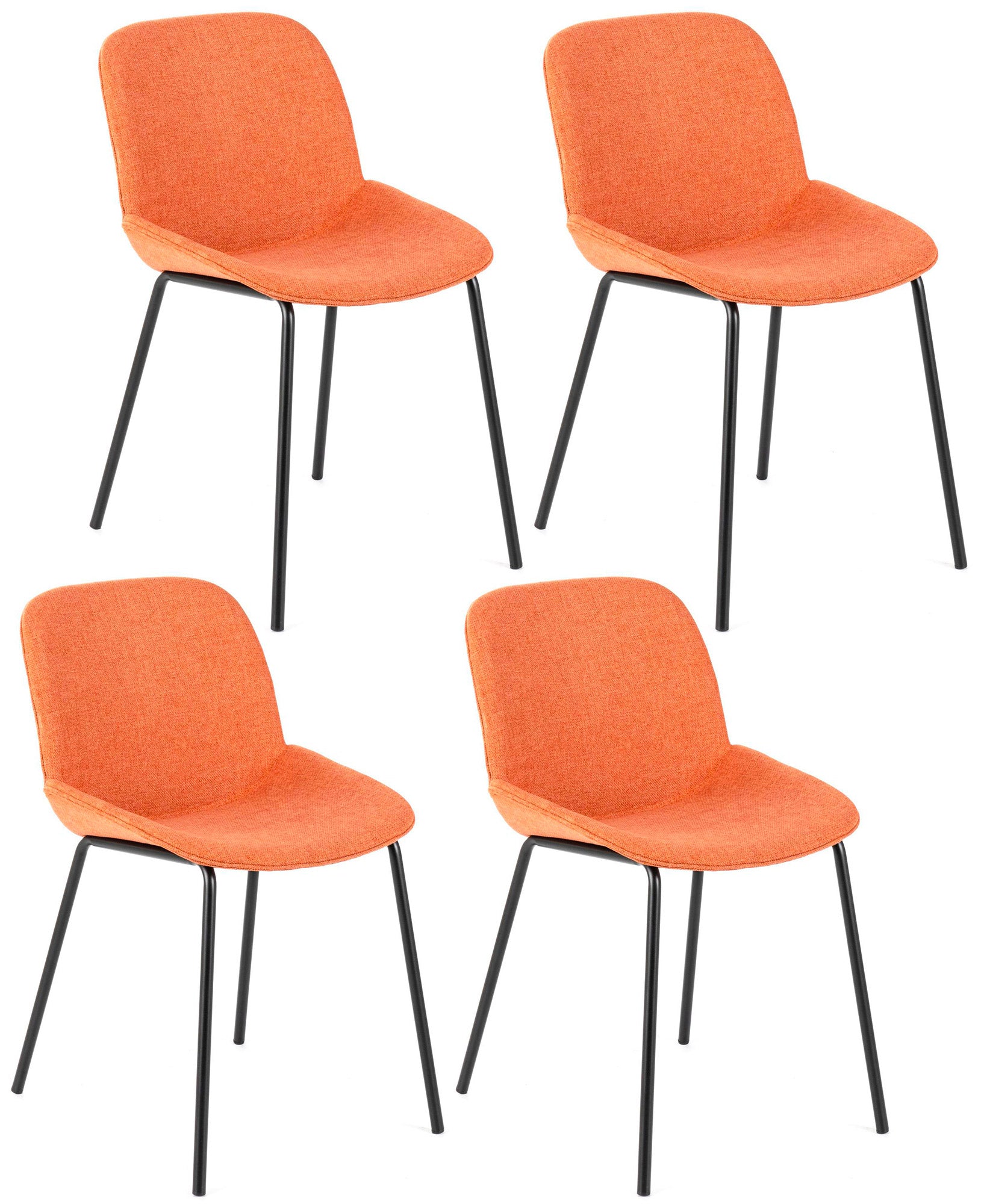 Image of Set 4 Sedie 57x46xH80 cm in Tessuto Eva Ruggine