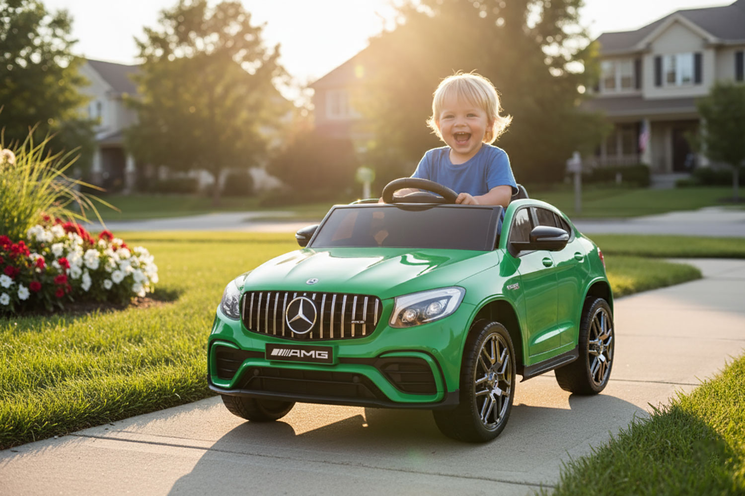 Macchina Elettrica per Bambini Licenza Ufficiale Mercedes AMG GLC63S Coupè 10,8V 5,4 Ah Verde...