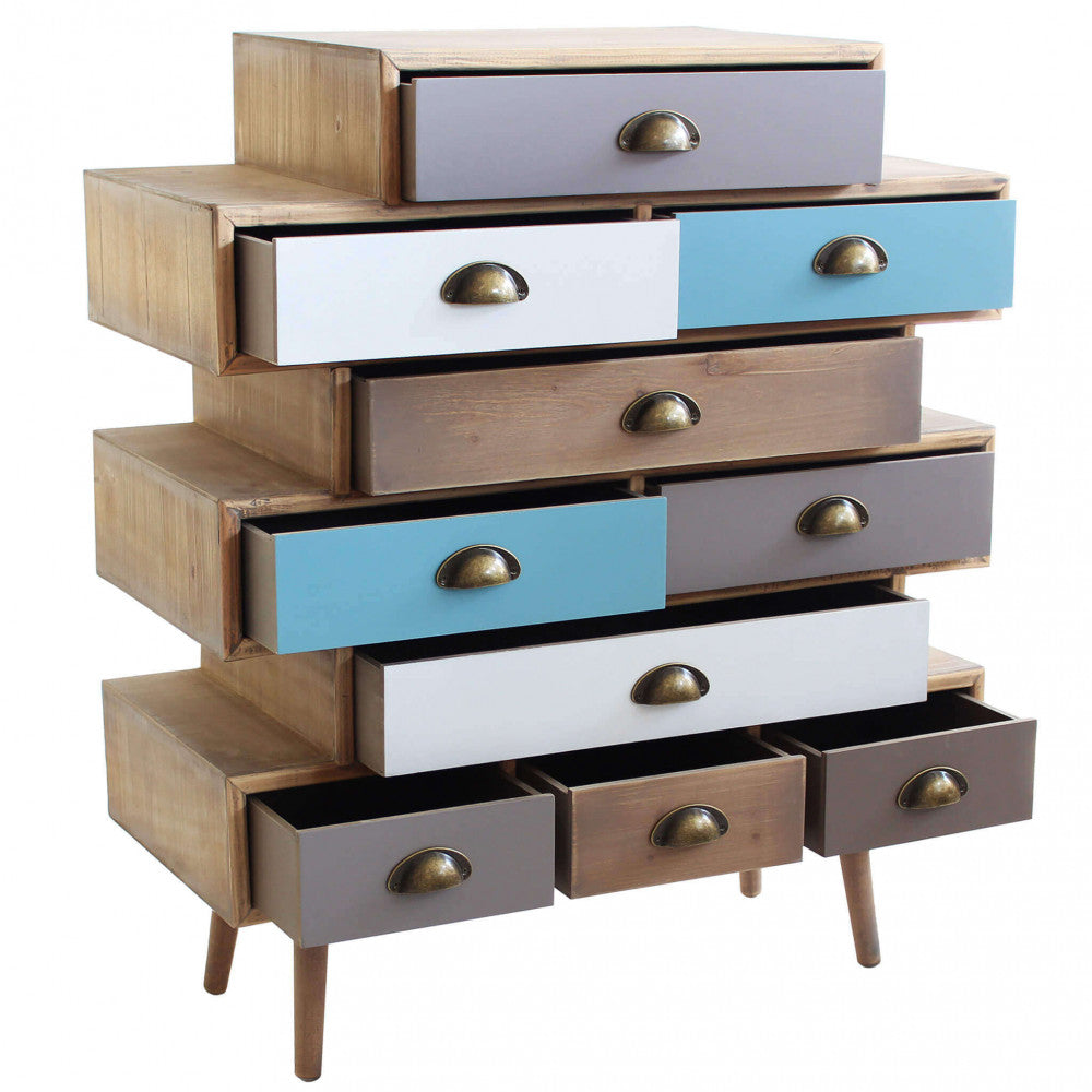 Mobiletto Kingston 80x36,5x91,5 h cm in Legno Multicolor...