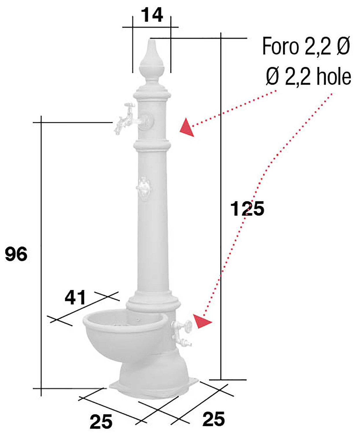 Fontana da Giardino con Rubinetto e Idrante in Ghisa Morelli Monachella...