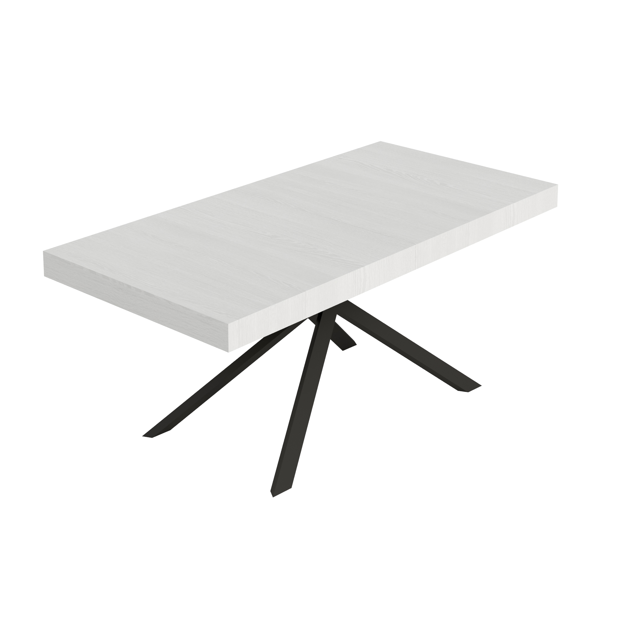 Tavolo Allungabile 200-460x90x77 cm Niket Bianco Frassino Gambe Antracite