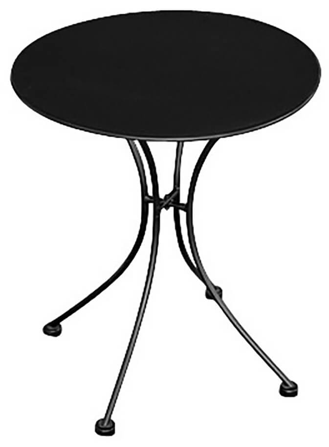 Image of Tavolino Tondo da Giardino Ø60 cm in Ferro Vorghini Stresa Nero