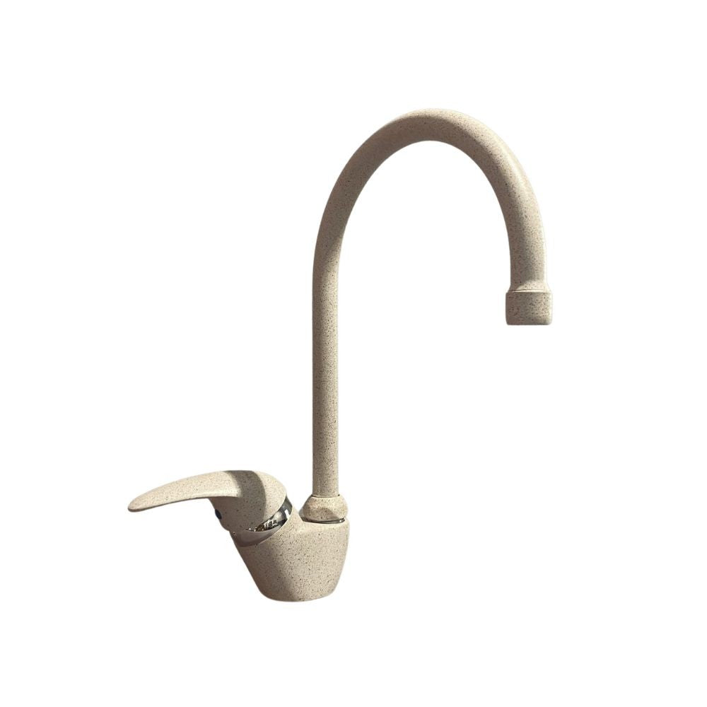Rubinetto Cucina Miscelatore Monocomando Lavello Canna Tonda in Ottone Paini Mini Granito Island...