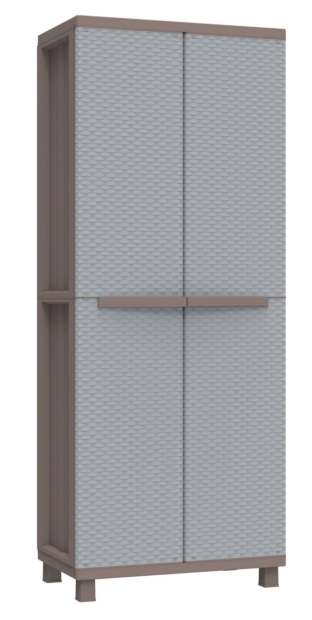 Armadio Modulare da Esterno 68x37,5x170 cm 2 Ante 3 Ripiani in Polipropilene Jrattan Tortora e Grigio...