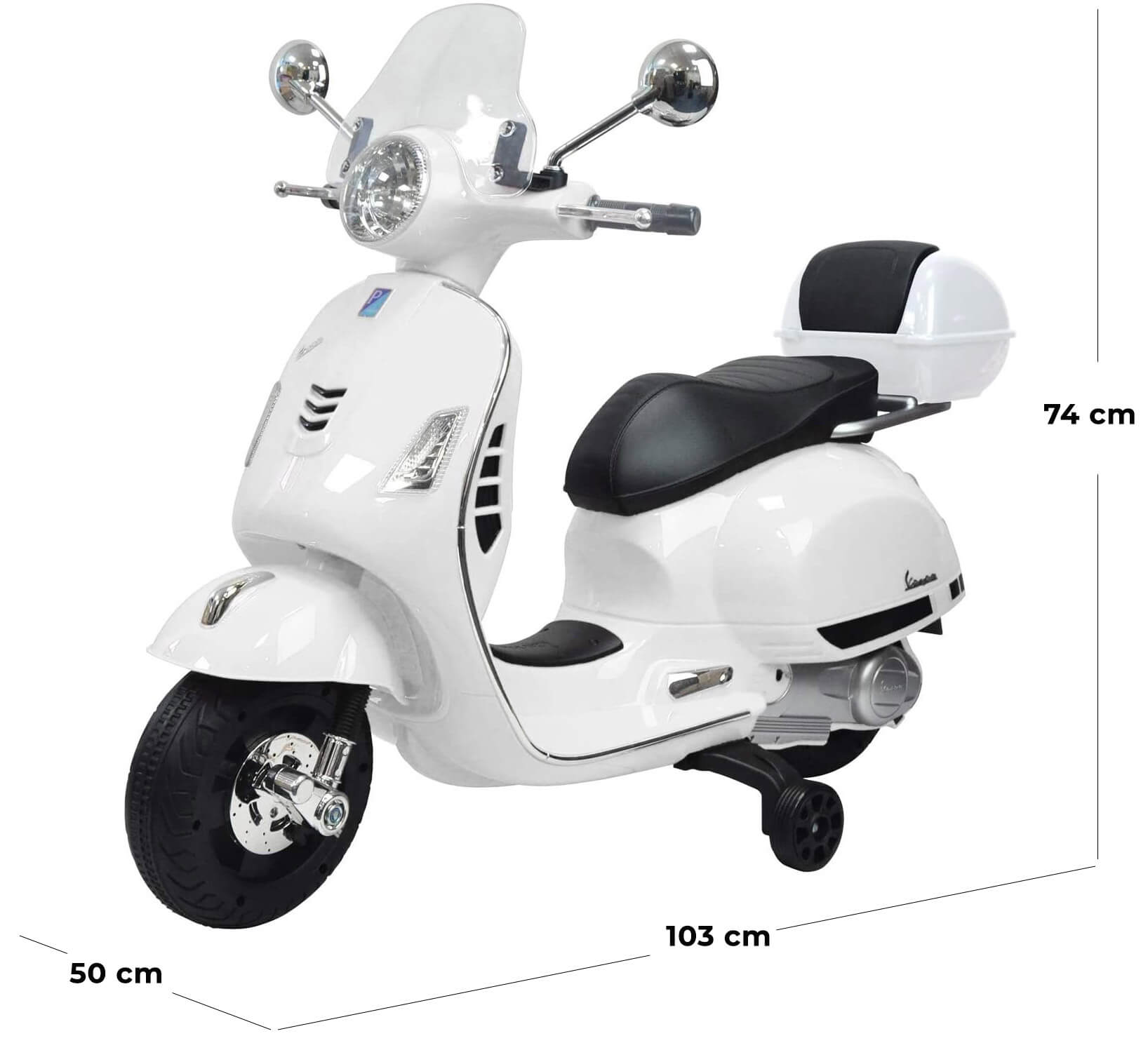 Piaggio Vespa GTS Elettrica 12V con Bauletto per Bambini Bianca...