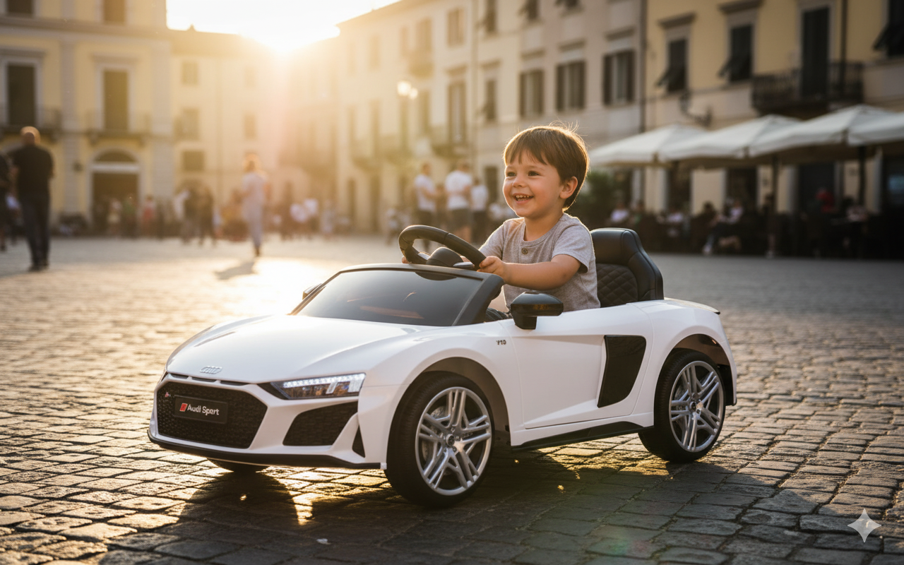 Macchina Elettrica per Bambini 12V con Licenza Audi R8 Sport Bianca...