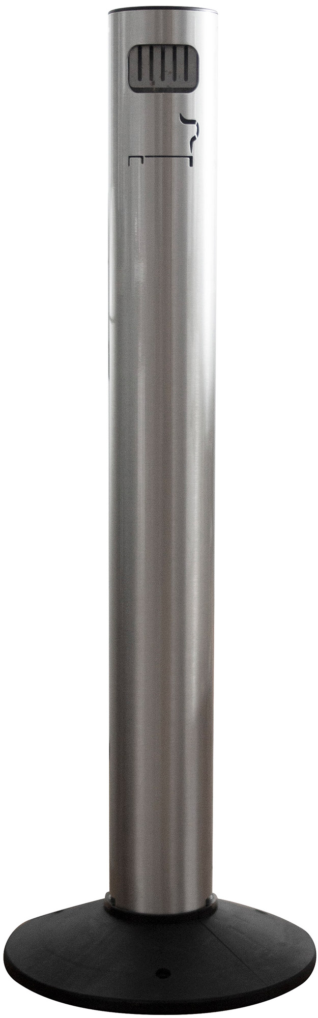 Image of Posacenere a Colonna Ø11,7xh105 cm in Alluminio con Contenitore Interno Argento