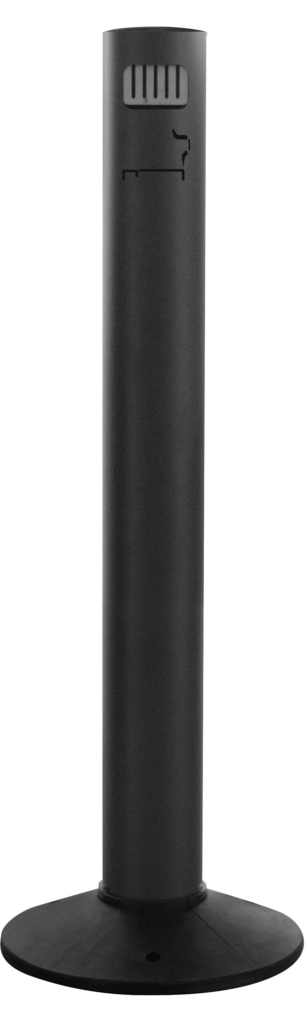 Image of Posacenere a Colonna Ø11,7xh105 cm in Alluminio Verniciato con Contenitore Interno Nero