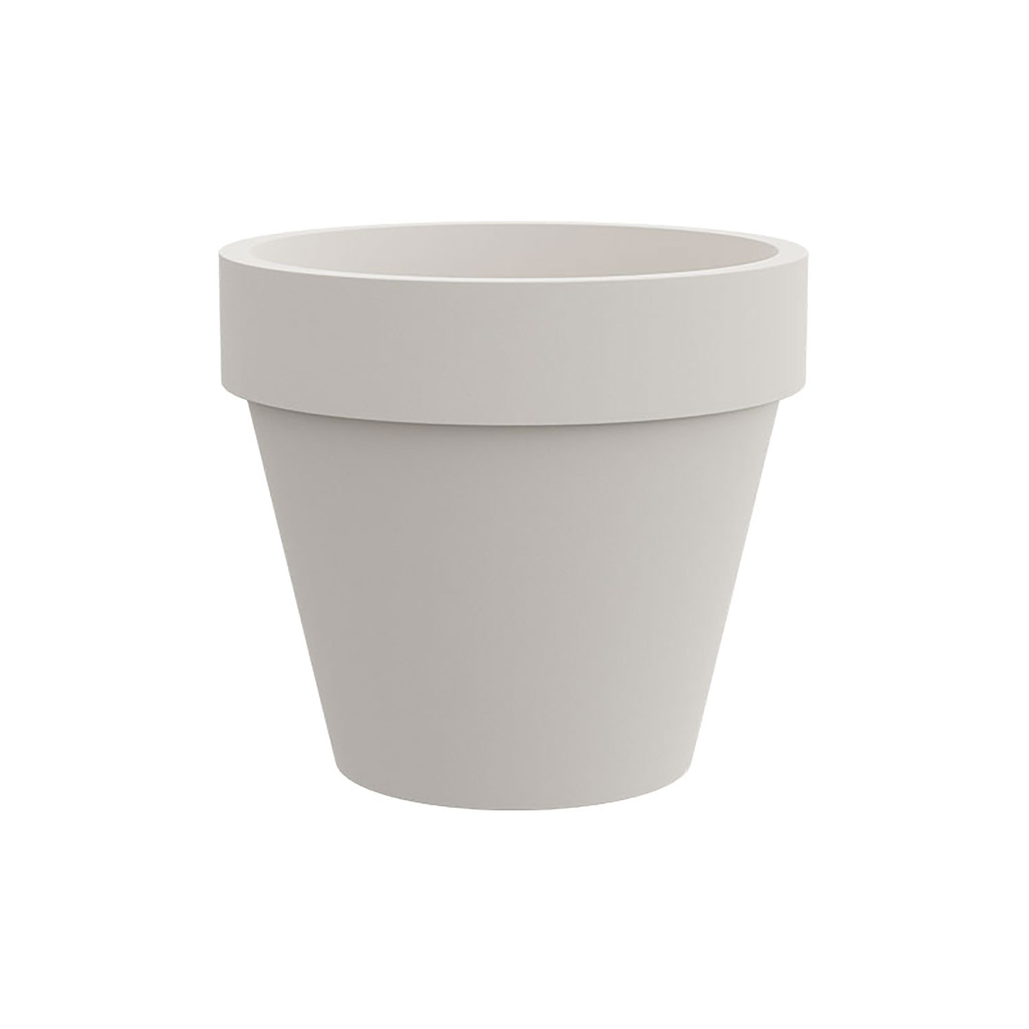 Vaso Rotondo Design Classico Indoor e Outdoor Tera Standard One Chalk Ø140 cm in Plastica Bianco Gesso