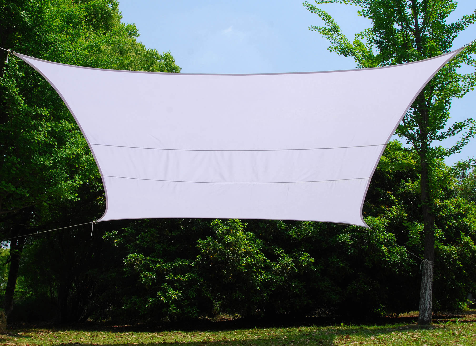 Tenda Vela Ombreggiante Quadrata 5x5m in Poliestere Bauer Bianco...