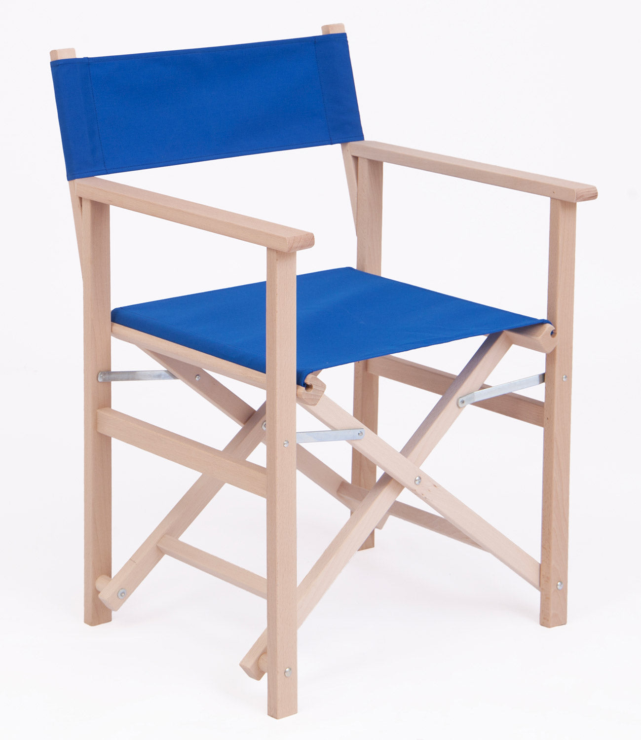 Sedia Regista Pieghevole da Giardino 55x57xh85 cm in Legno Faggio Massello Blu...