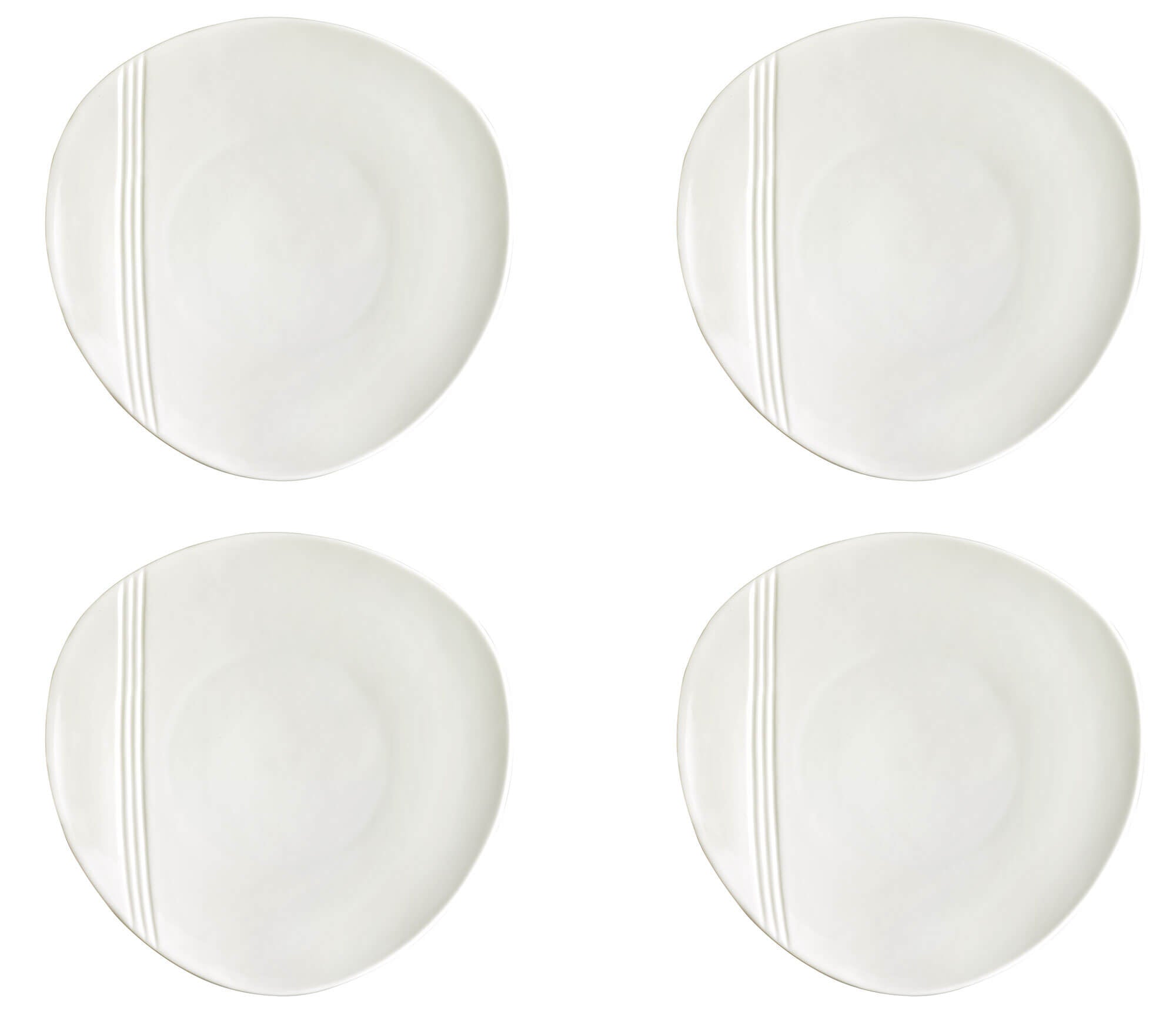 Set 4 Sottopiatti Piani Ø31 cm in Porcellana Allluminica Kaleidos Aluxina Miami Bianchi