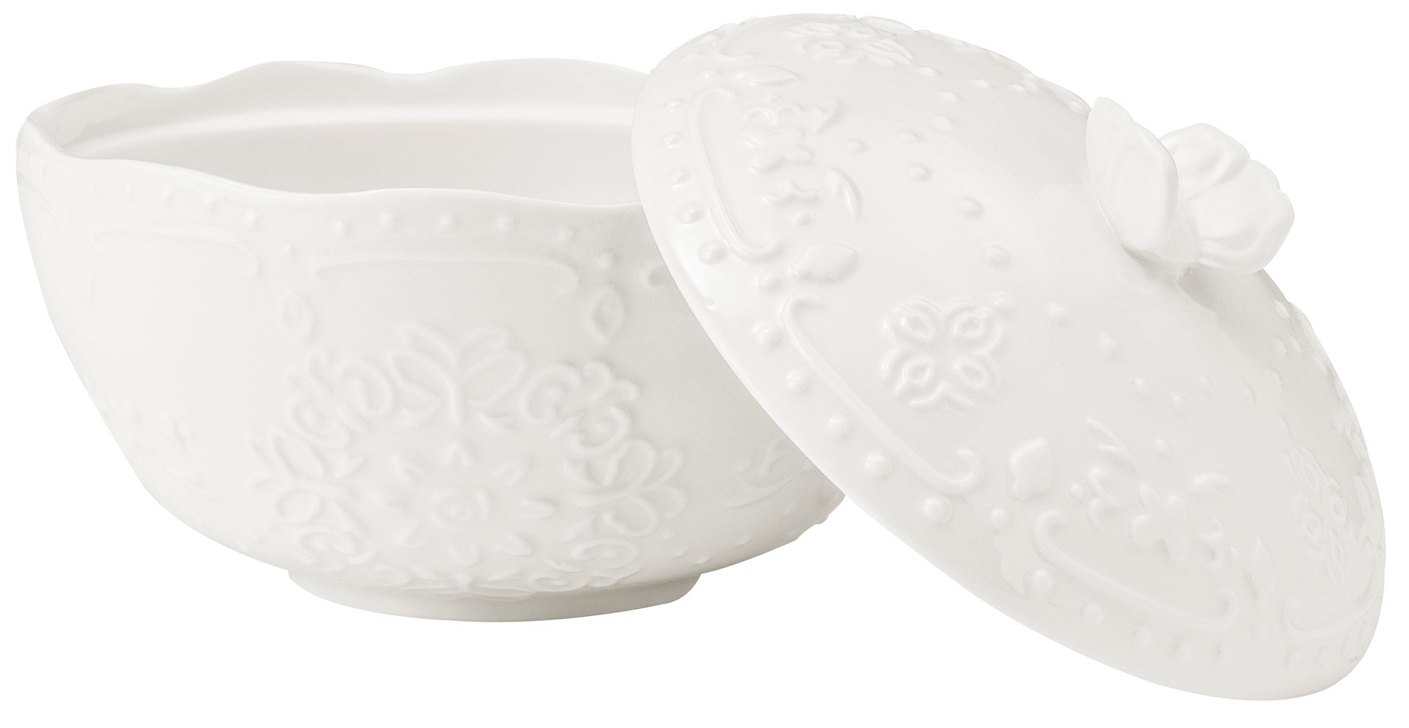 Coppetta Ø15x8 cm con Coperchio in Porcellana Kaleidos Charme Bianca...