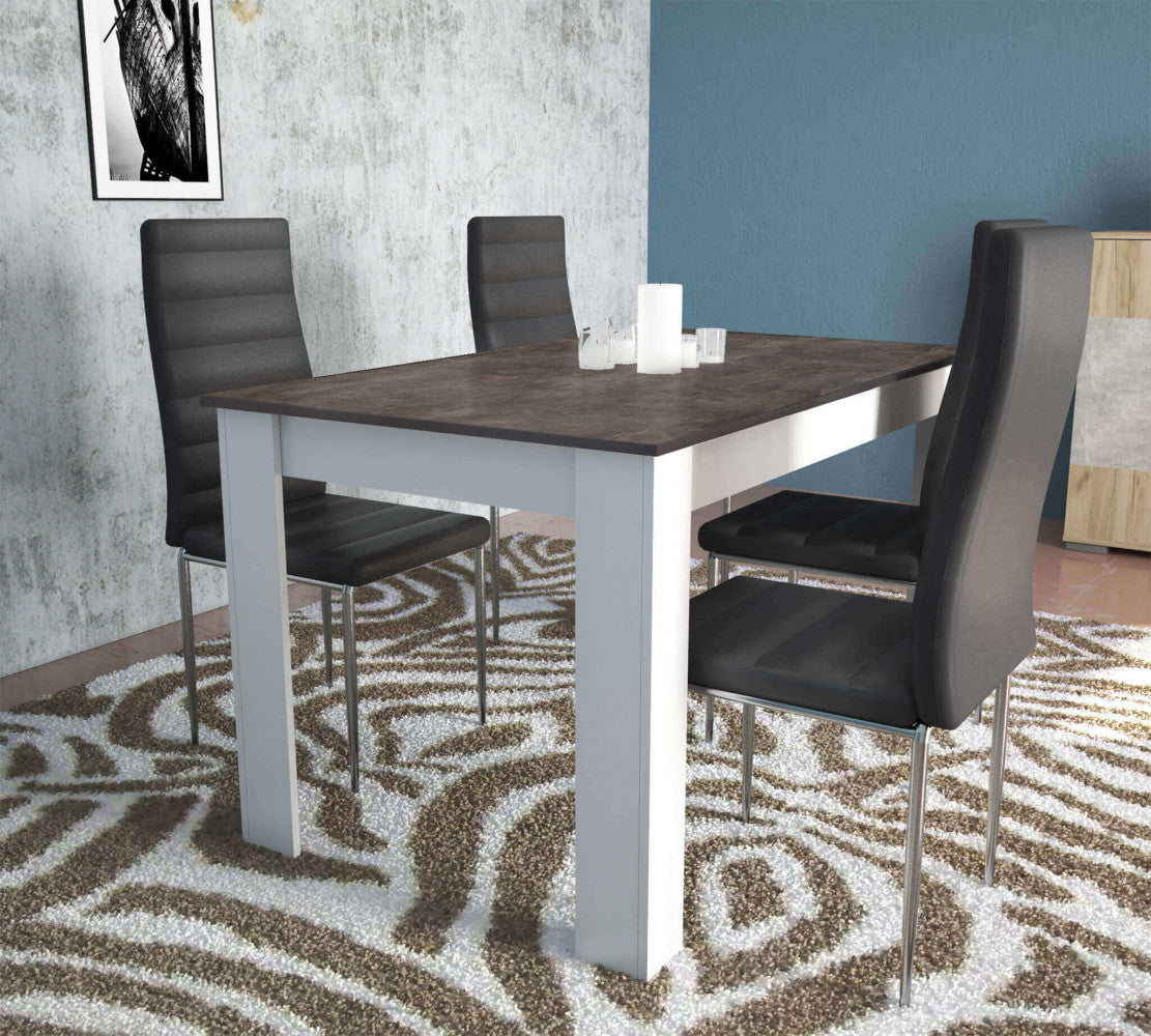 Tavolo Pepper 160x80x75 h cm in Truciolare bilaminato Bianco e Grigio effetto Cemento...