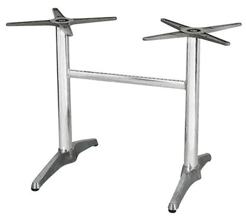 Base per Tavolo Rettangolare da Giardino con Piede a 2 Razze in Alluminio Silver