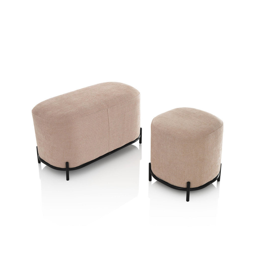 Panca 82x42x45 cm in Tessuto Rosa...