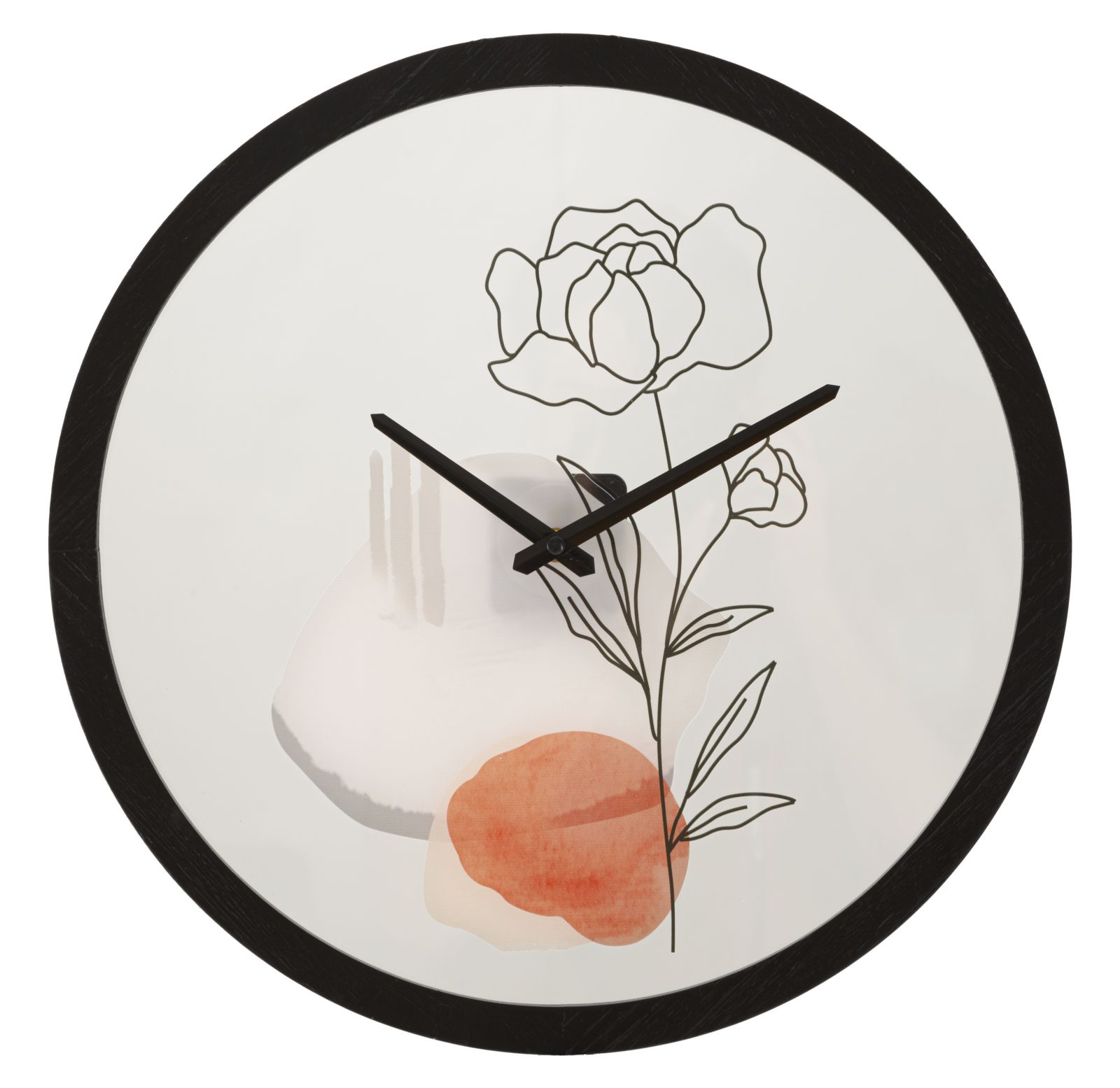 Orologio da Muro Flower 1 Ø 40x3,5 cm in Ferro e Vetro