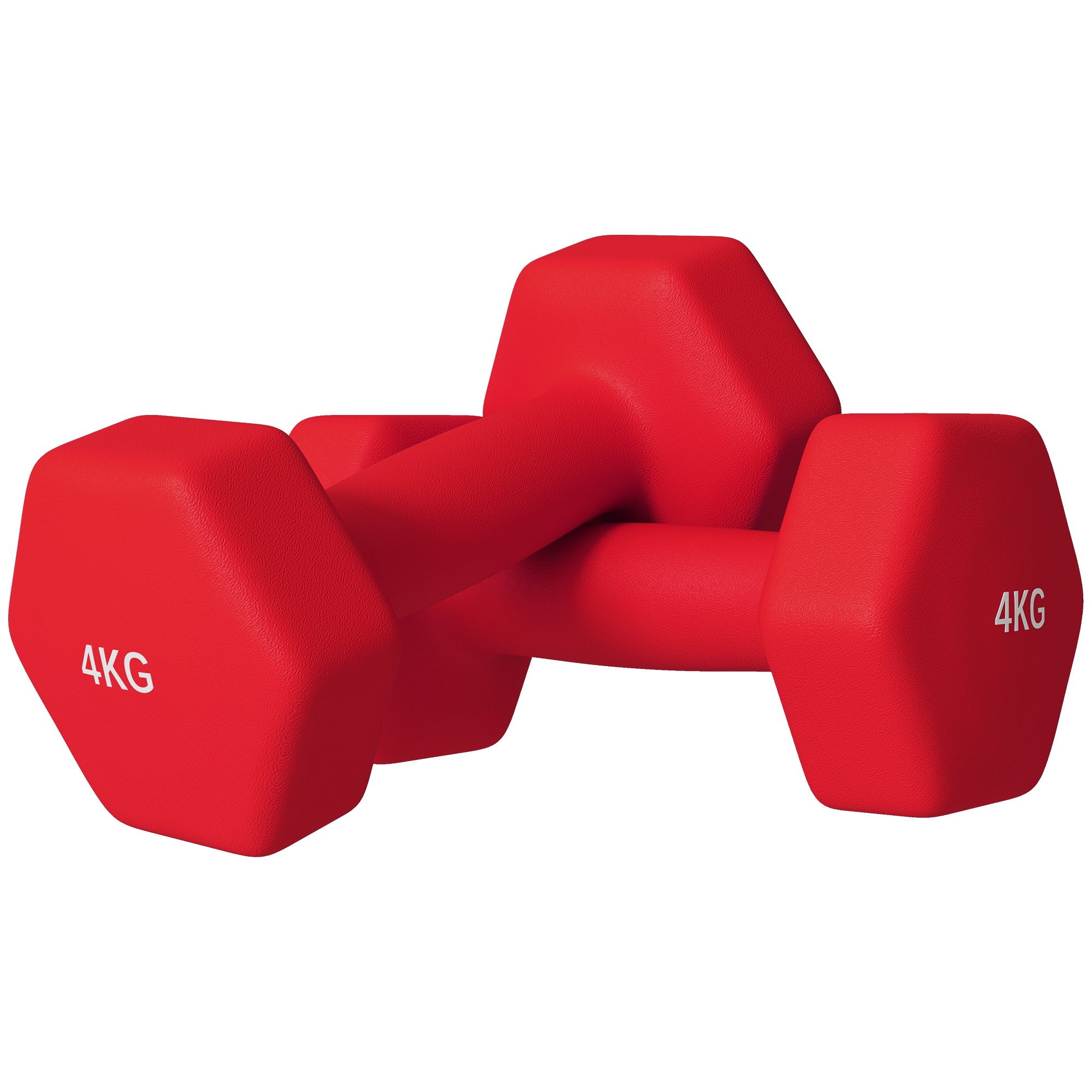 Image of Set 2 Manubri Palestra 4 kg Pesi esagonali per Allenamento Rosso