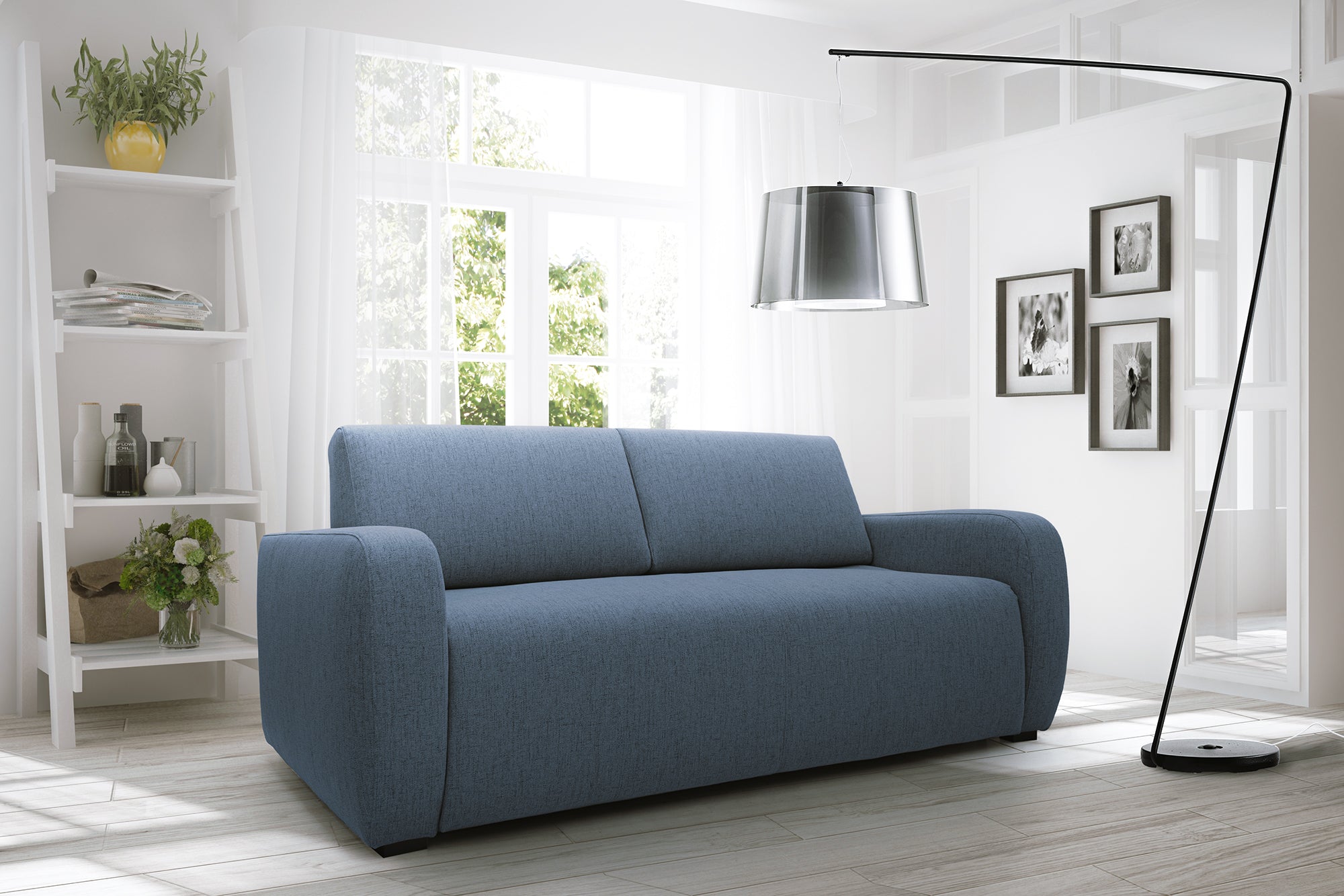 Divano Letto 3 Posti 195x93x100 cm in Tessuto Verde