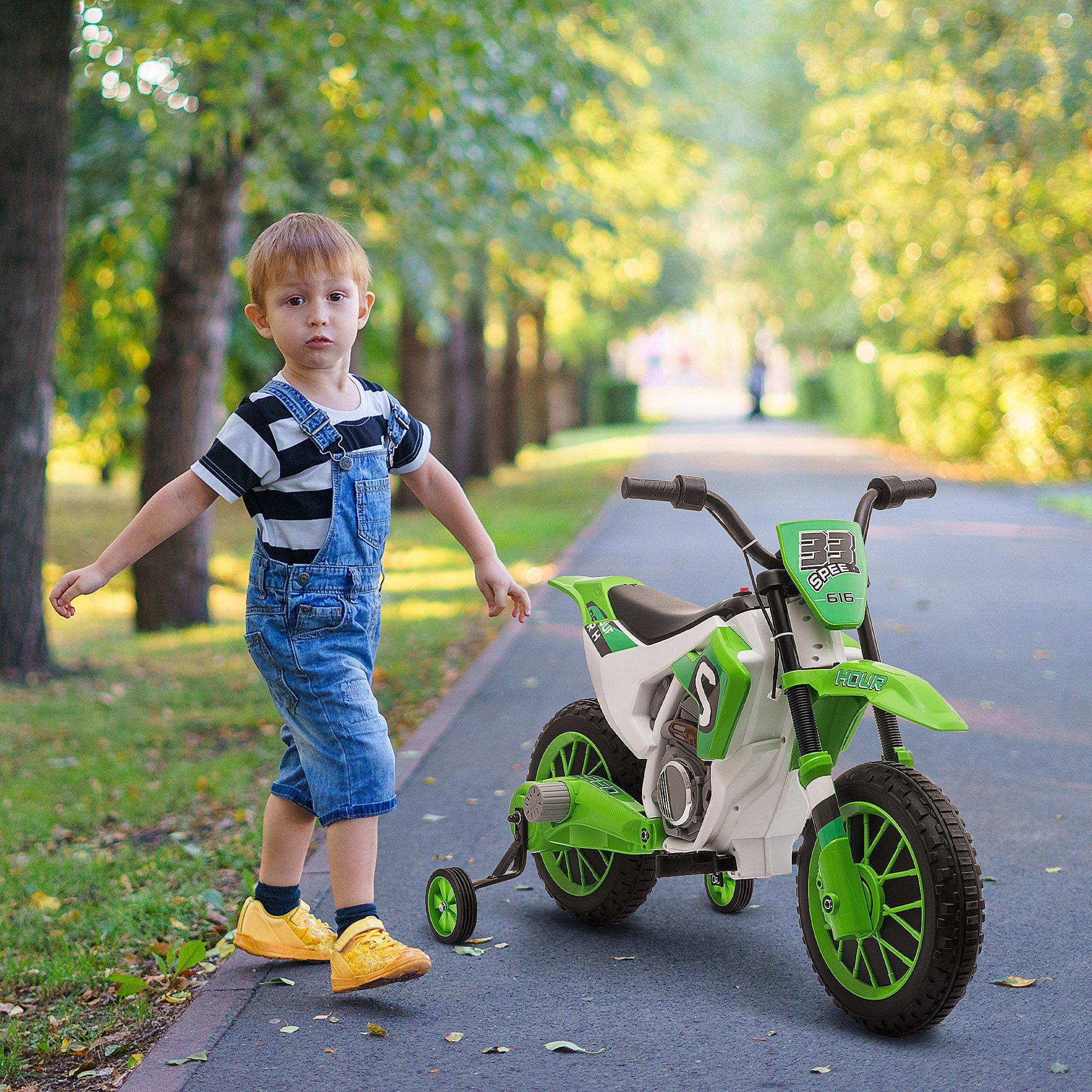 Moto Elettrica per Bambini 12V Motocross Verde...
