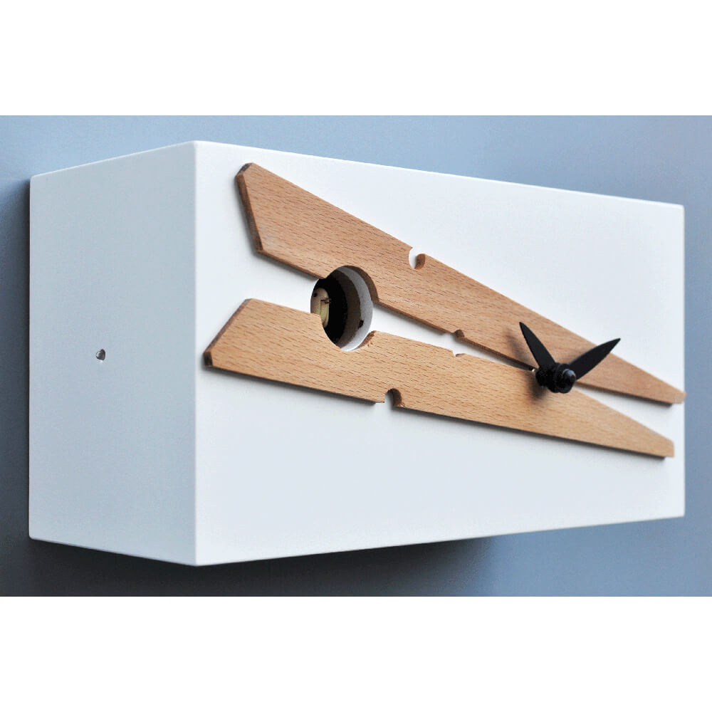Orologio a Cucù da Parete e Appoggio 25X13X10Cm Pirondini Italia Molla Bianco...