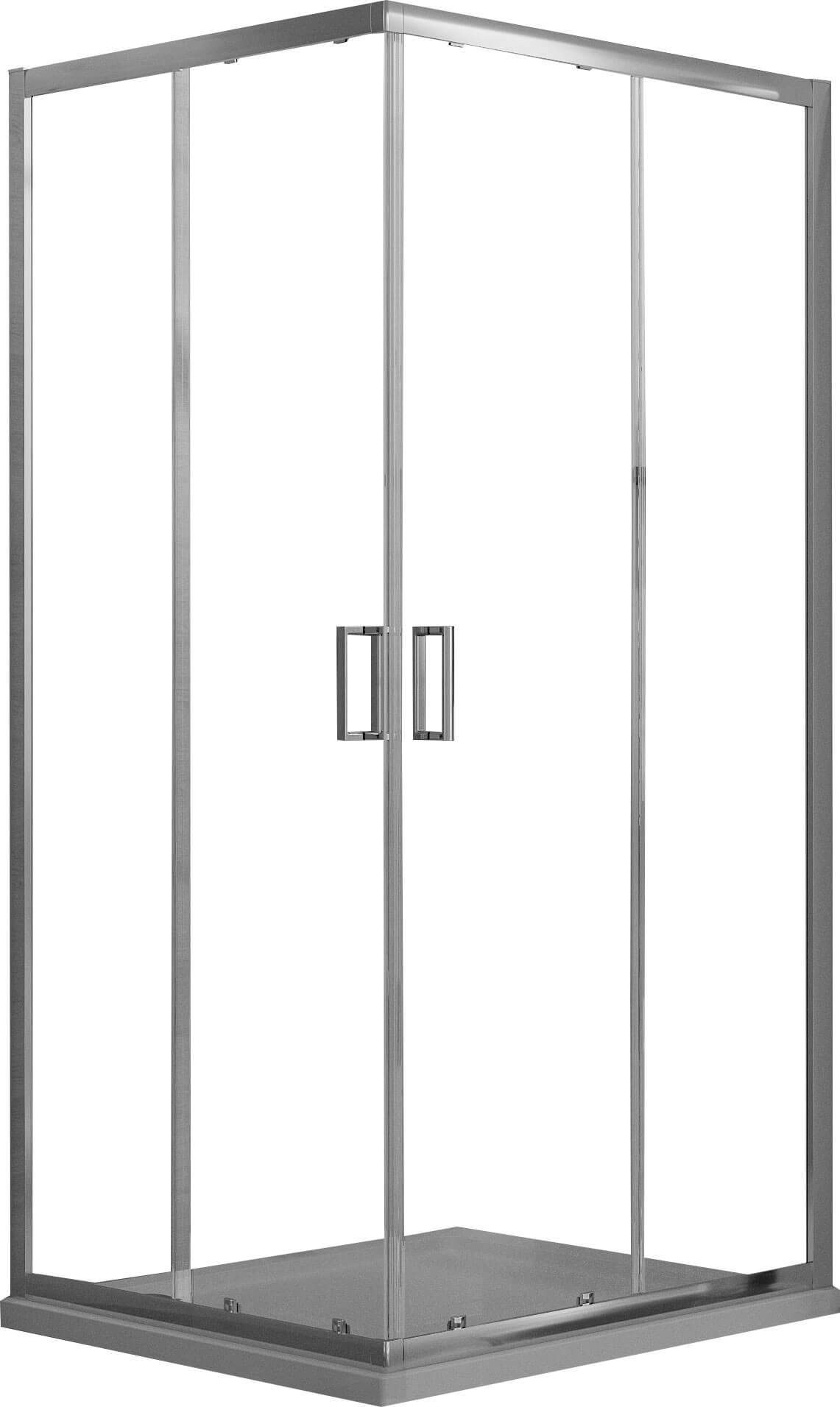 Box Doccia Angolare 75x75 cm 2 Ante Scorrevoli in Cristallo Trasparente 6mm H185 Fosterberg Dragor...
